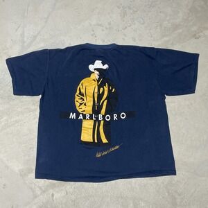 VTG 90s Marlboro Man Wild West Collection Shirt Made USA Single Stitch OS BOXY